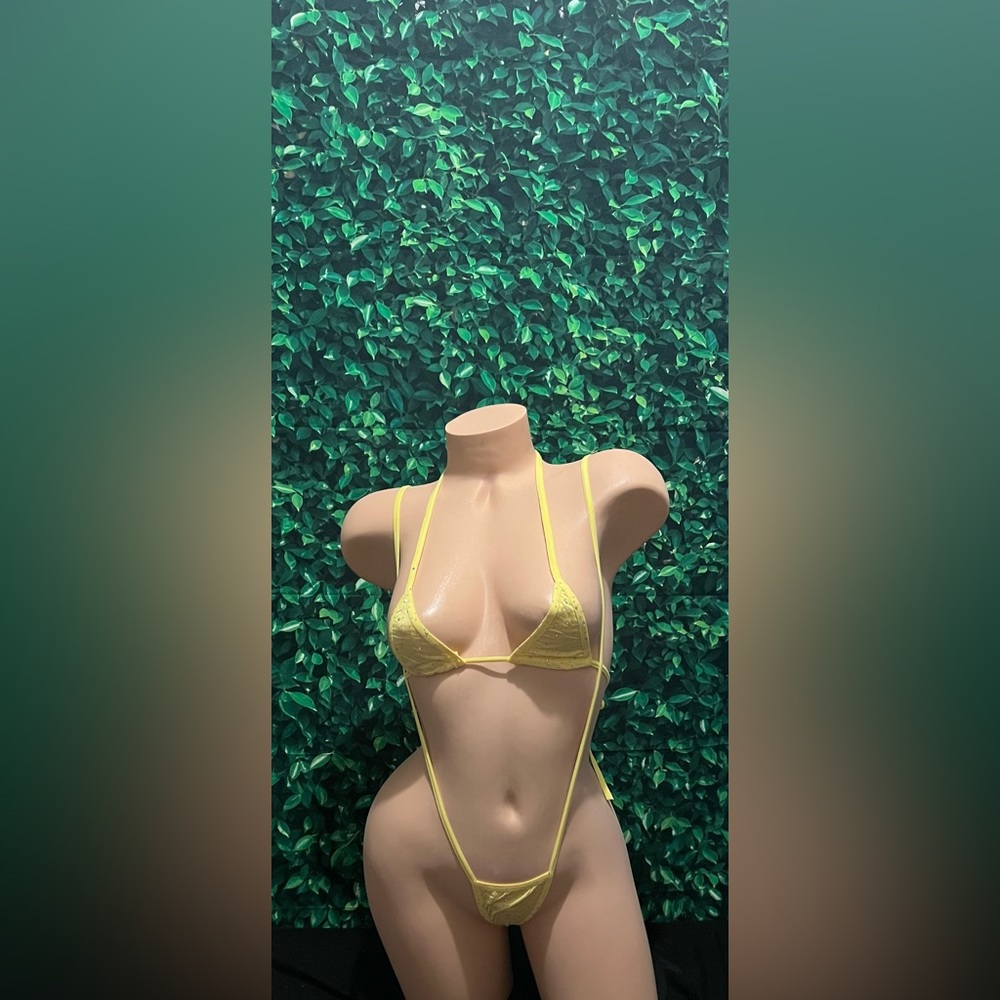 Yellow Slingshot Exotic Dancewear Stripper Outfit